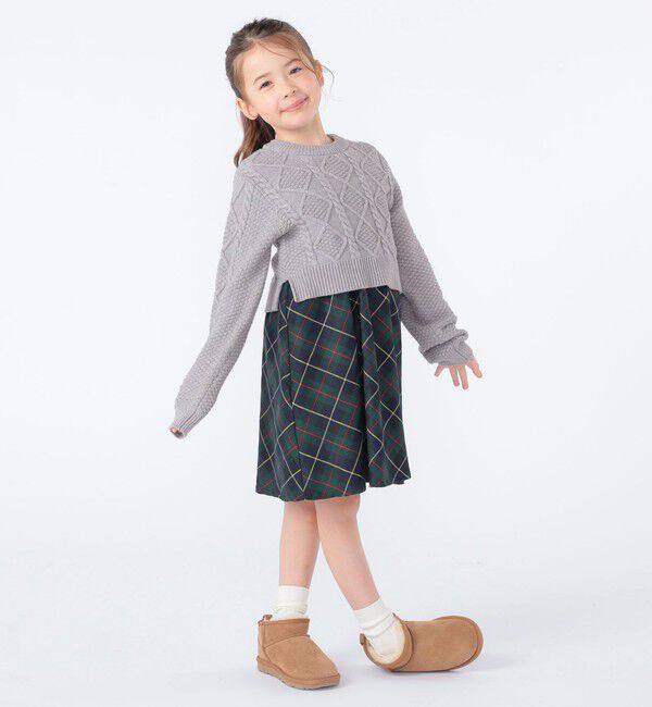 SHIPS KIDS「SHIPS KIDS:100～130cm /〈洗濯機可能〉ケーブルニット ドッキング ワンピース」|ワンピース|