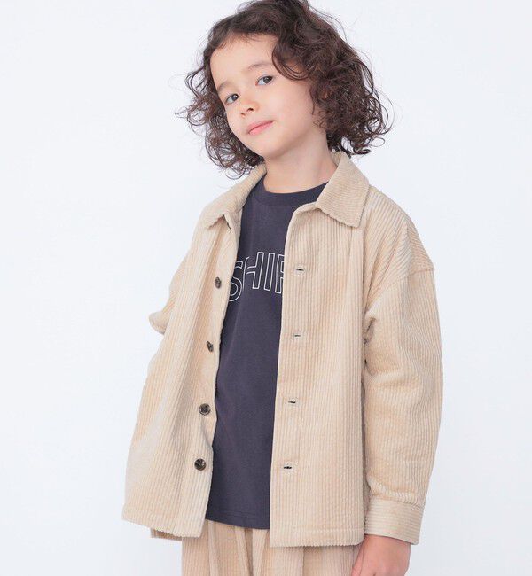 SHIPS KIDS「SHIPS KIDS:100～130m /コーデュロイ シャツ アウター」|シャツ・ブラウス|アイボリー
