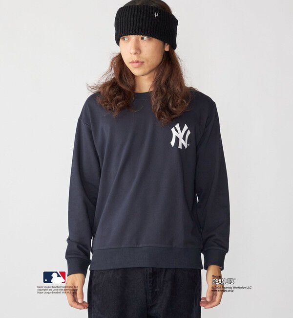SHIPS「【WEB限定】SHIPS: VINTAGE PEANUTS&times;MLB プリント クルーネック スウェット」|スウェット・ジャージ|ネイビー