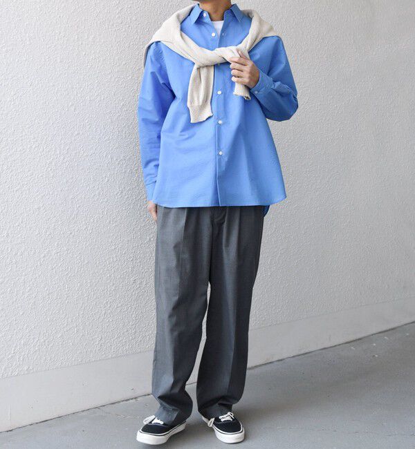 SHIPS any「SHIPS any: JAPAN MADE ブルー ストライプ/ソリッド レギュラーカラー シャツ◇」|シャツ・ブラウス|