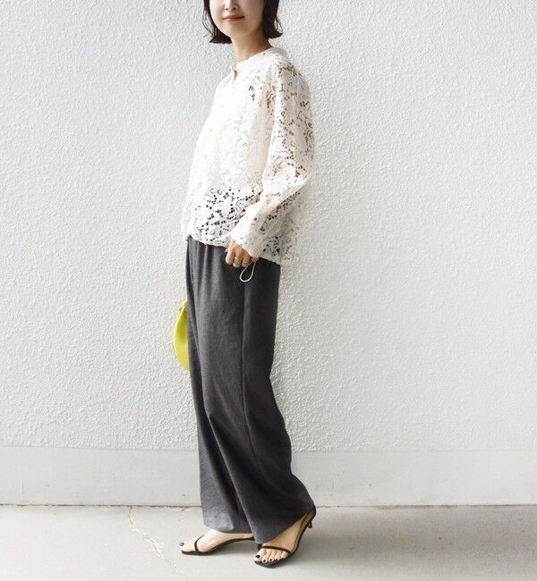 SHIPS for women「〈手洗い可能〉裾 ドロスト レース ブラウス」|シャツ・ブラウス|