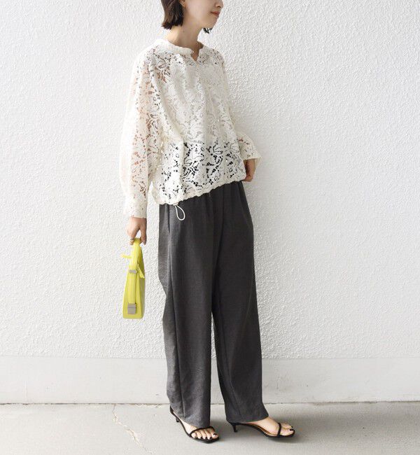 SHIPS for women「〈手洗い可能〉裾 ドロスト レース ブラウス」|シャツ・ブラウス|