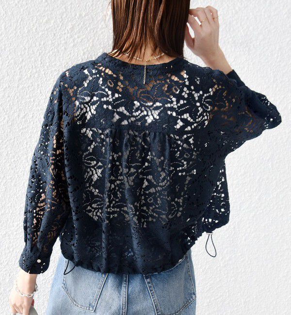 SHIPS for women「〈手洗い可能〉裾 ドロスト レース ブラウス」|シャツ・ブラウス|