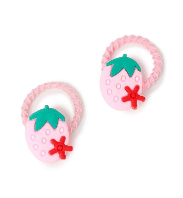 SHIPS KIDS「SHIPS KIDS: ミニ フルーツ ヘアゴム 2個セット」|ヘアゴム・シュシュ|ピンク