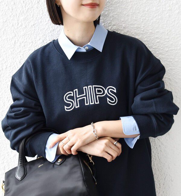 SHIPS for women「【WEB限定】SHIPS ラウンド ロゴ 刺繍 スウェット」|スウェット・ジャージ|
