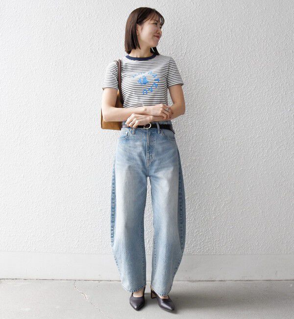 SHIPS any「【SHIPS any別注】PETIT BATEAU: ロゴ プリント コンパクト ボーダー TEE 26SS」|Tシャツ・カットソー|