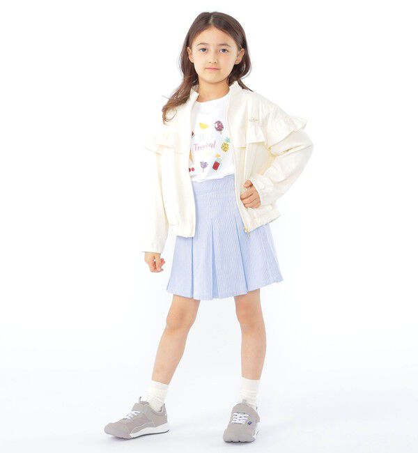 SHIPS KIDS「SHIPS KIDS:100～130cm / 〈UVカット〉ドライタッチ フリル ライト ブルゾン」|ブルゾン・スタジャン|
