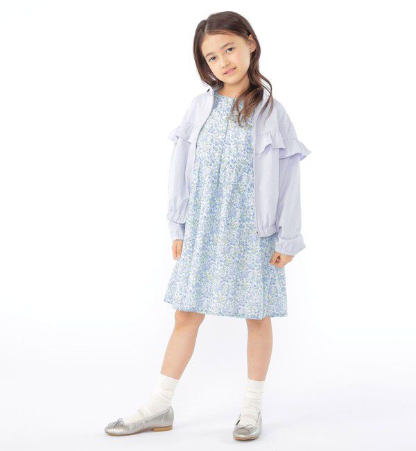 SHIPS KIDS「SHIPS KIDS:100～130cm / 〈UVカット〉ドライタッチ フリル ライト ブルゾン」|ブルゾン・スタジャン|