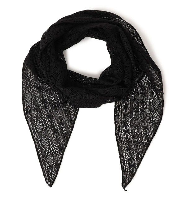 SHIPS Colors 「SHIPS Colors:〈手洗い可能〉レース 三角 ストール」|ストール|ブラック