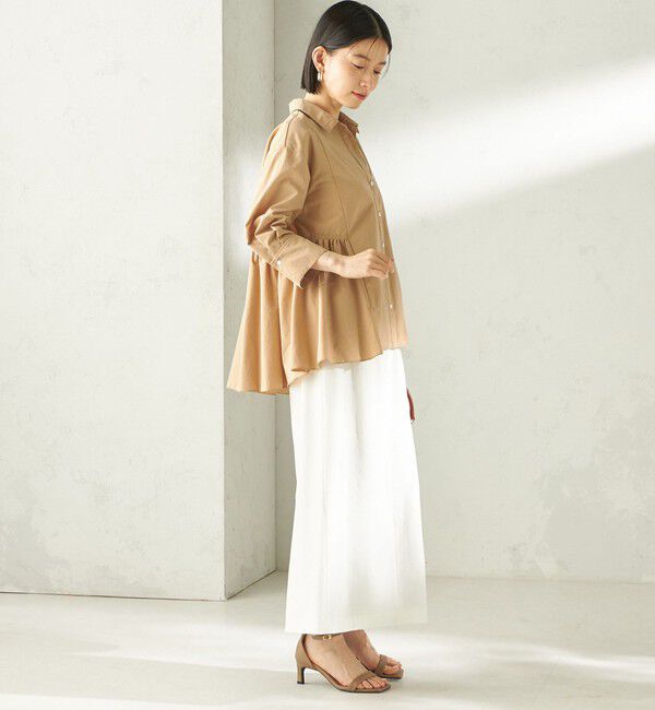 SHIPS for women「〈手洗い可能〉ポリエステル コットン ギャザー 切替 羽織 シャツ」|シャツ・ブラウス|