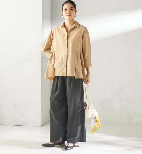 SHIPS for women「〈手洗い可能〉ポリエステル コットン ギャザー 切替 羽織 シャツ」|シャツ・ブラウス|