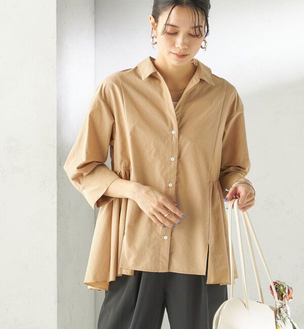 SHIPS for women「〈手洗い可能〉ポリエステル コットン ギャザー 切替 羽織 シャツ」|シャツ・ブラウス|