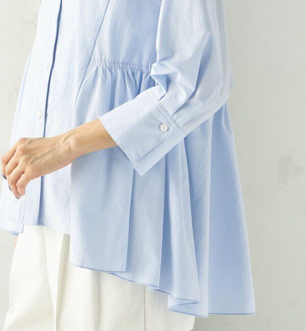 SHIPS for women「〈手洗い可能〉ポリエステル コットン ギャザー 切替 羽織 シャツ」|シャツ・ブラウス|