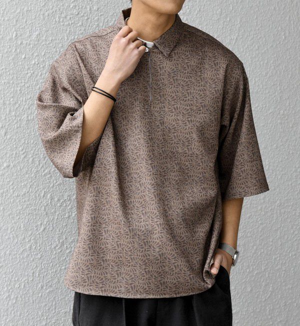 SHIPS any「SHIPS any:〈UVカット〉FUTURE LINEN CANVAS リネンライク スキッパー プルオーバーシャツ◇」|シャツ・ブラウス|