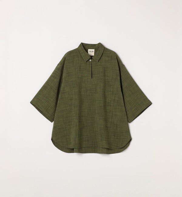 SHIPS any「SHIPS any:〈UVカット〉FUTURE LINEN CANVAS リネンライク スキッパー プルオーバーシャツ◇」|シャツ・ブラウス|