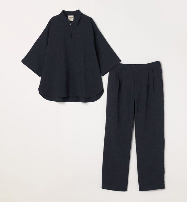 SHIPS any「SHIPS any:〈UVカット〉FUTURE LINEN CANVAS リネンライク スキッパー プルオーバーシャツ◇」|シャツ・ブラウス|