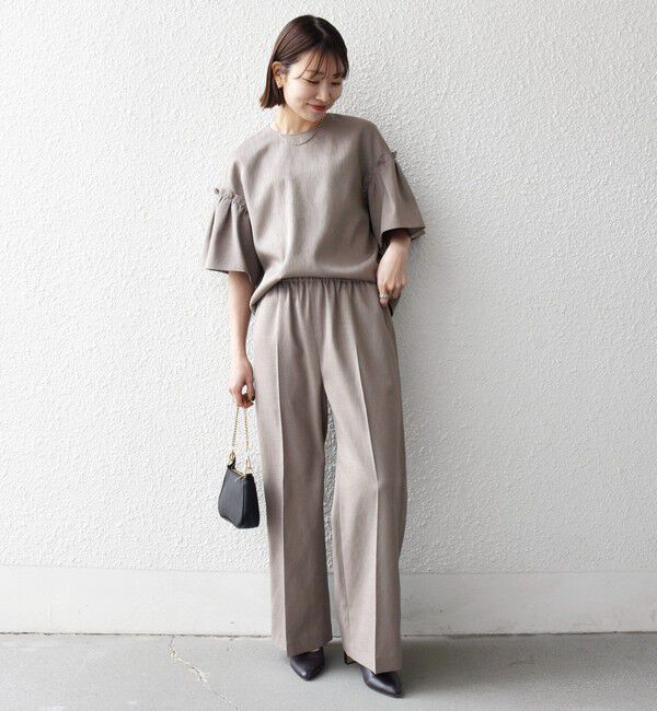 SHIPS any「SHIPS any:〈洗濯機可能〉リネン ライク ブラウス &times; イージー パンツ セットアップ」|その他|