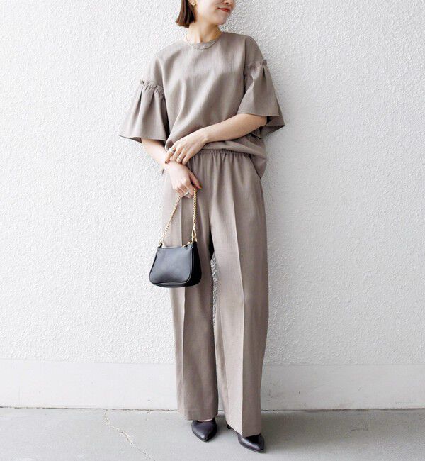 SHIPS any「SHIPS any:〈洗濯機可能〉リネン ライク ブラウス &times; イージー パンツ セットアップ」|その他|