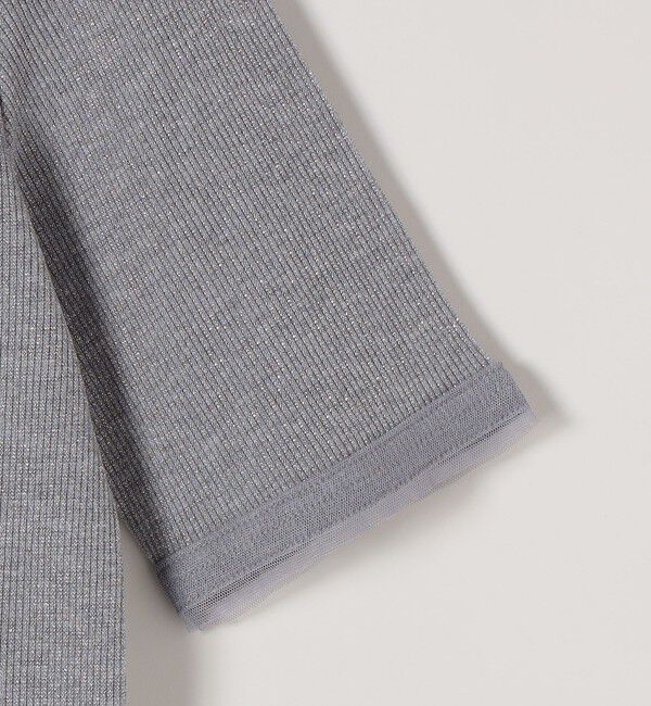 quaranciel「quaranciel:〈手洗い可能〉ラメ チュール リブ コンパクト TEE」|Tシャツ・カットソー|