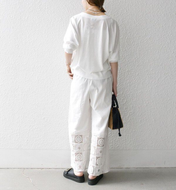 SHIPS any「SHIPS any:〈手洗い可能〉リネン ミックス Vネック ショート シアー カーディガン 2」|カーディガン|