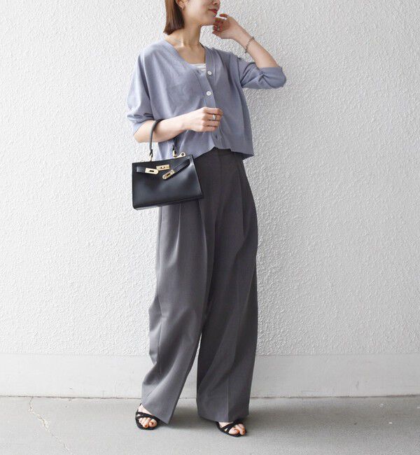 SHIPS any「SHIPS any:〈手洗い可能〉リネン ミックス Vネック ショート シアー カーディガン 2」|カーディガン|