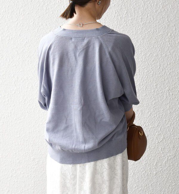 SHIPS any「SHIPS any:〈手洗い可能〉リネン ミックス Vネック ショート シアー カーディガン 2」|カーディガン|