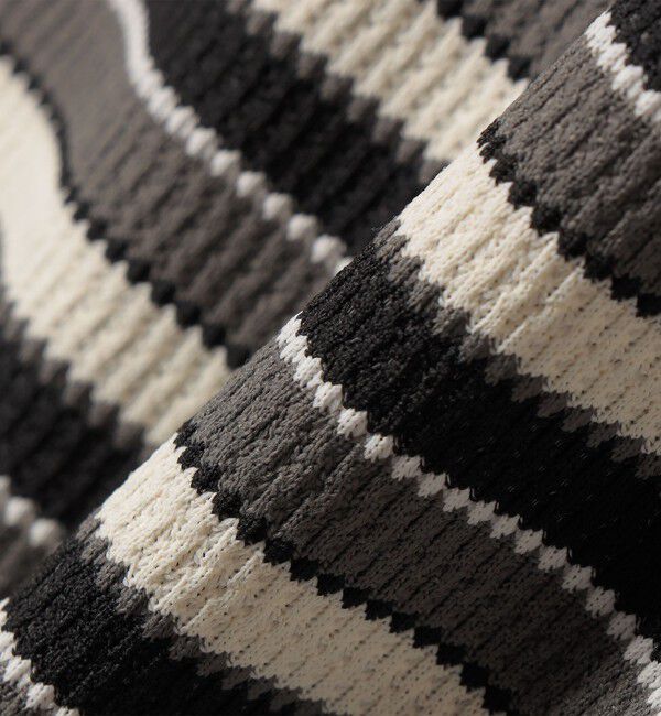 quaranciel「《予約》quaranciel:〈洗濯機可能〉マルチボーダー ラッフル コクーン プルオーバー」|Tシャツ・カットソー|