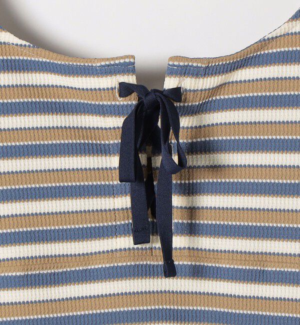 quaranciel「《予約》quaranciel:〈洗濯機可能〉マルチボーダー ラッフル コクーン プルオーバー」|Tシャツ・カットソー|