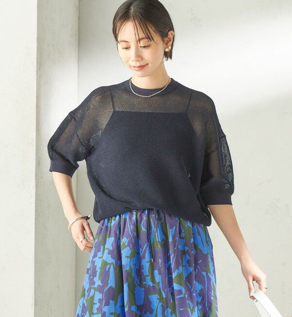 SHIPS for women「《予約》〈手洗い可能〉16G 半袖 プルオーバー」|ニット・セーター|