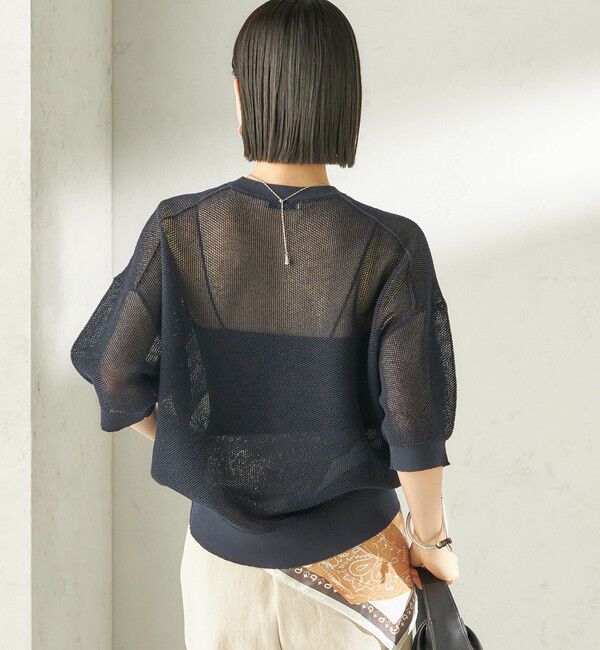 SHIPS for women「《予約》〈手洗い可能〉16G 半袖 プルオーバー」|ニット・セーター|