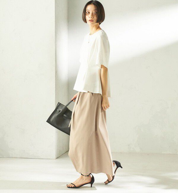 SHIPS for women「《予約》〈手洗い可能〉シルケット ポンチ レース コンビ プルオーバー」|Tシャツ・カットソー|