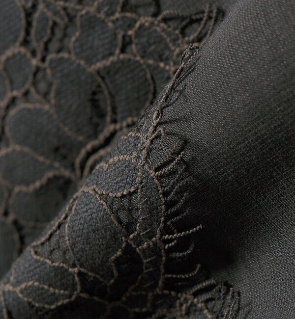 SHIPS for women「《予約》〈手洗い可能〉シルケット ポンチ レース コンビ プルオーバー」|Tシャツ・カットソー|