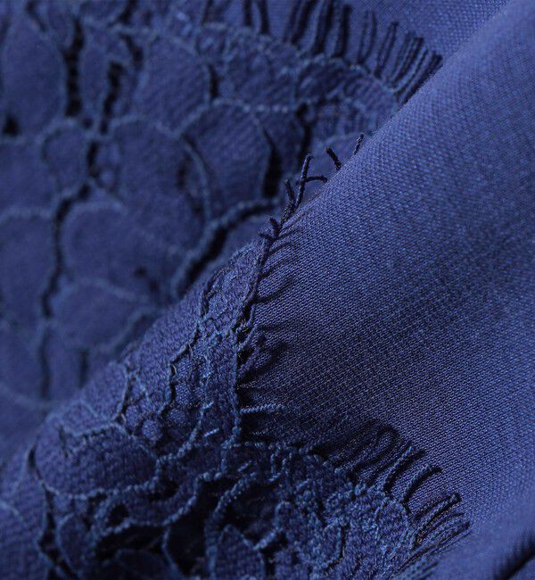 SHIPS for women「《予約》〈手洗い可能〉シルケット ポンチ レース コンビ プルオーバー」|Tシャツ・カットソー|