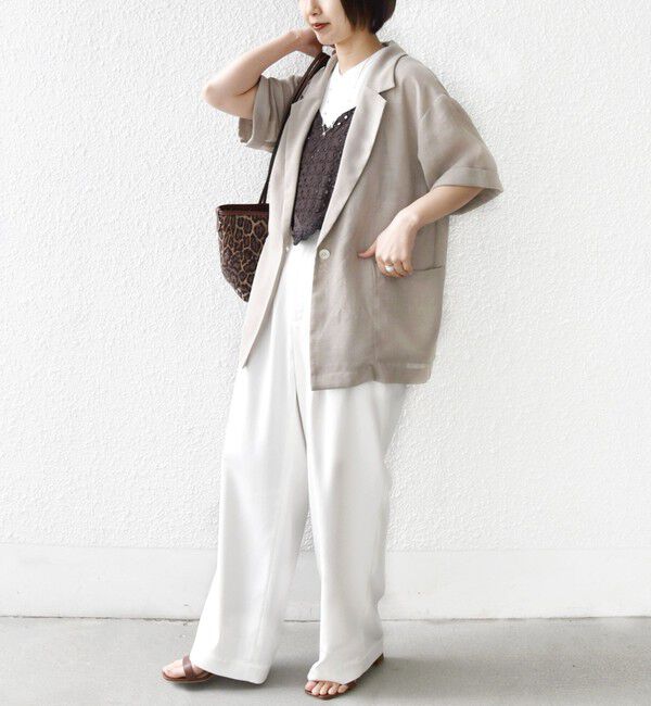 SHIPS for women「《予約》〈接触冷感/UVカット/手洗い可能〉スマート イージー デニム ライク タック パンツ」|その他|