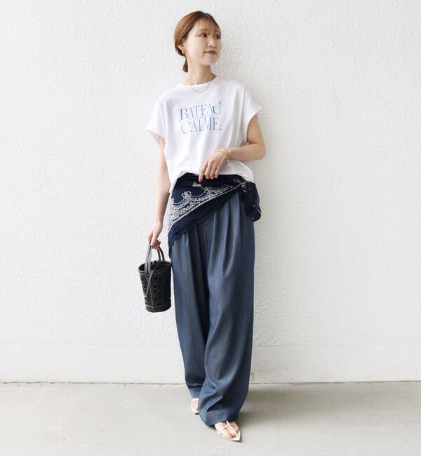 SHIPS for women「《予約》〈接触冷感/UVカット/手洗い可能〉スマート イージー デニム ライク タック パンツ」|その他|