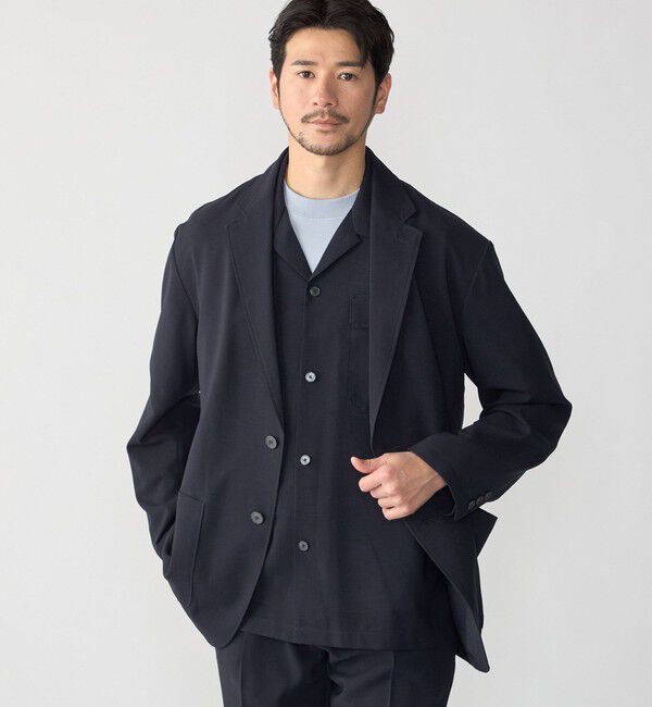 SHIPS「SHIPS:〈撥水/防しわ/洗濯機可能〉DOT AIR(R)ジャケット(セットアップ対応)」|テーラードジャケット|ネイビー