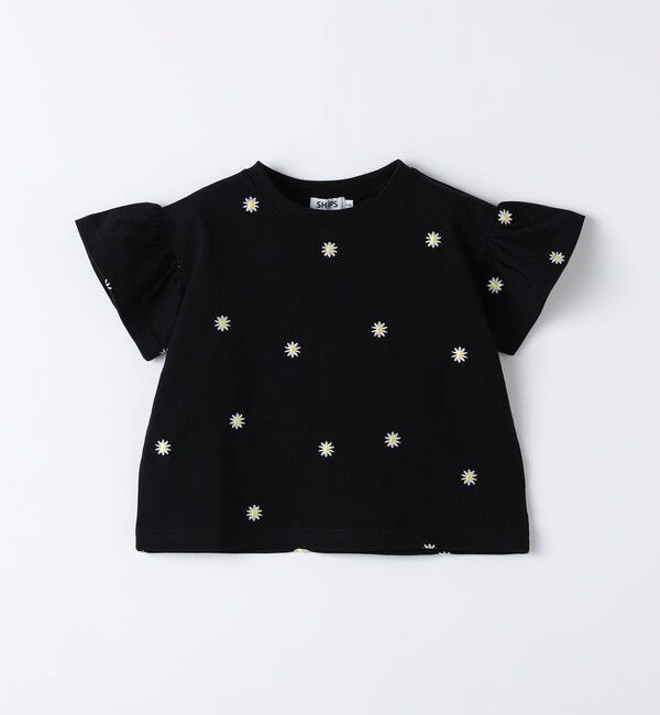 SHIPS Colors 「《予約》SHIPS Colors:90～140cm / リンク フラワー刺繍 Tシャツ◆」|Tシャツ・カットソー|ブラック