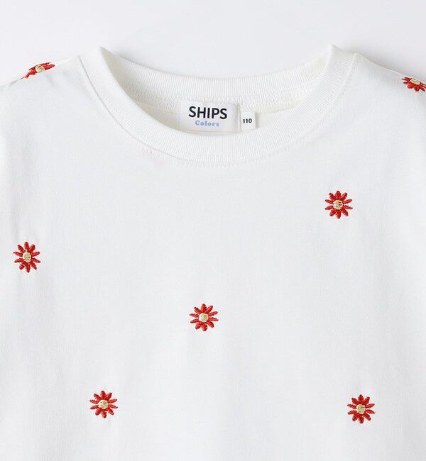 SHIPS Colors 「《予約》SHIPS Colors:90～140cm / リンク フラワー刺繍 Tシャツ◆」|Tシャツ・カットソー|