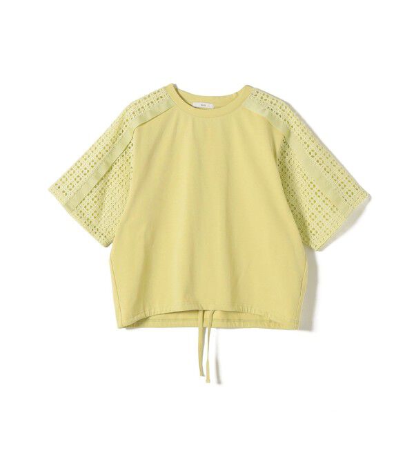 SHIPS for women「《予約》【WEB限定】〈手洗い可能〉レース コンビ ショート スリーブ カットソー」|Tシャツ・カットソー|