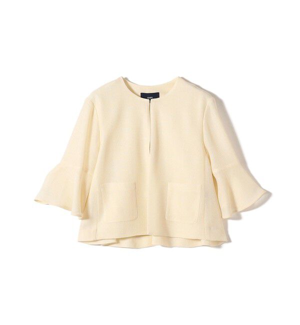 SHIPS for women「《予約》〈手洗い可能〉ミニ チェック カラミ ノーカラー ジャケット」|ノーカラージャケット|