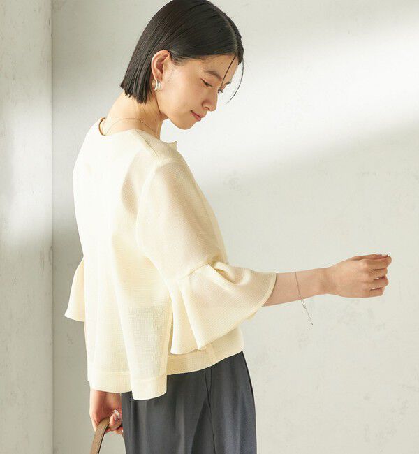 SHIPS for women「《予約》〈手洗い可能〉ミニ チェック カラミ ノーカラー ジャケット」|ノーカラージャケット|