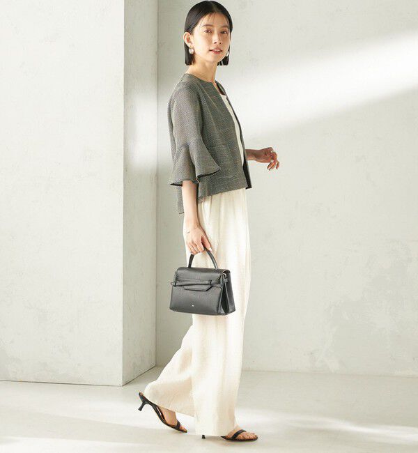 SHIPS for women「《予約》〈手洗い可能〉ミニ チェック カラミ ノーカラー ジャケット」|ノーカラージャケット|