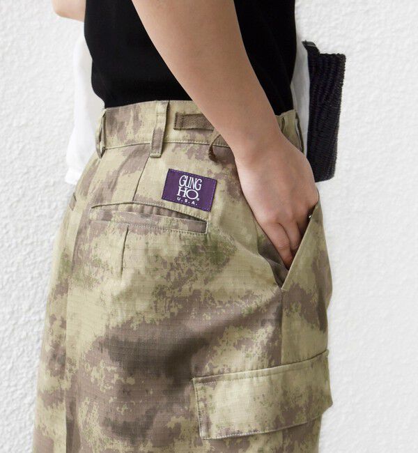 SHIPS for women「《予約》【SHIPS別注】GUNG HO:〈洗濯機可能〉CAMO柄 カーゴ スカート」|スカート|