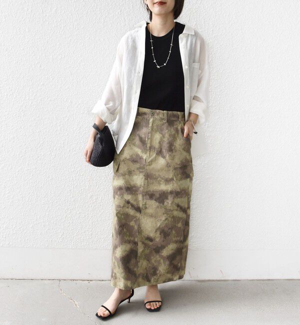 SHIPS for women「《予約》【SHIPS別注】GUNG HO:〈洗濯機可能〉CAMO柄 カーゴ スカート」|スカート|