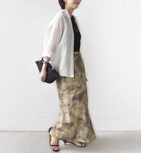 SHIPS for women「《予約》【SHIPS別注】GUNG HO:〈洗濯機可能〉CAMO柄 カーゴ スカート」|スカート|