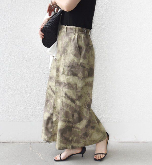 SHIPS for women「《予約》【SHIPS別注】GUNG HO:〈洗濯機可能〉CAMO柄 カーゴ スカート」|スカート|