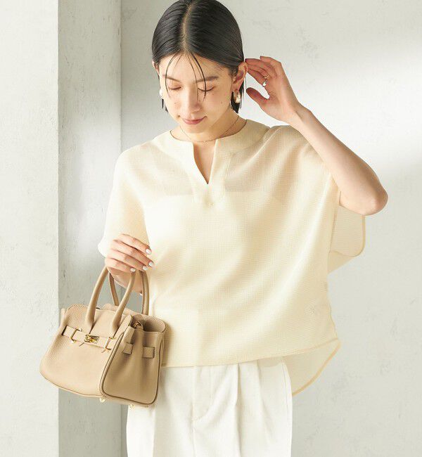 SHIPS for women「《予約》〈手洗い可能〉ミニ チェック カラミ スキッパー プルオーバー」|シャツ・ブラウス|