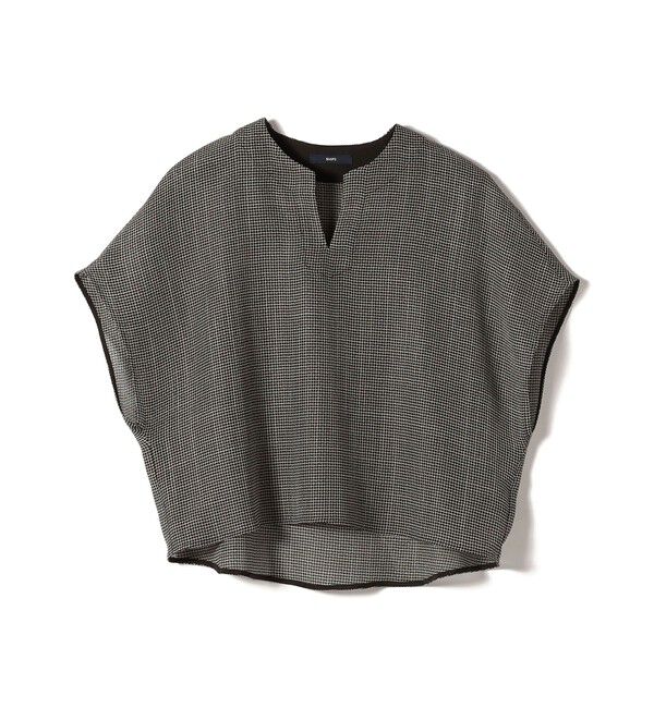 SHIPS for women「《予約》〈手洗い可能〉ミニ チェック カラミ スキッパー プルオーバー」|シャツ・ブラウス|