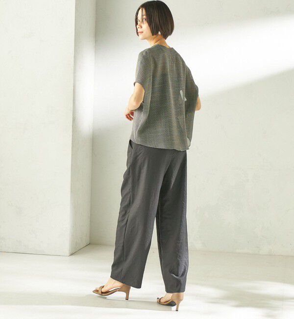 SHIPS for women「《予約》〈手洗い可能〉ミニ チェック カラミ スキッパー プルオーバー」|シャツ・ブラウス|