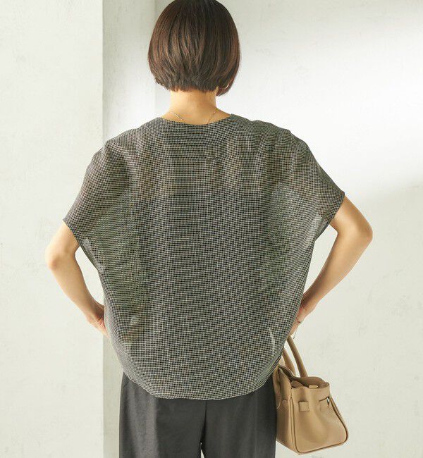 SHIPS for women「《予約》〈手洗い可能〉ミニ チェック カラミ スキッパー プルオーバー」|シャツ・ブラウス|